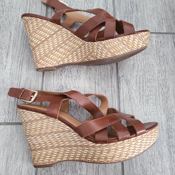 Franco Sarto women's brown espadrille wedges heels size 8 - Picture 9 of 12